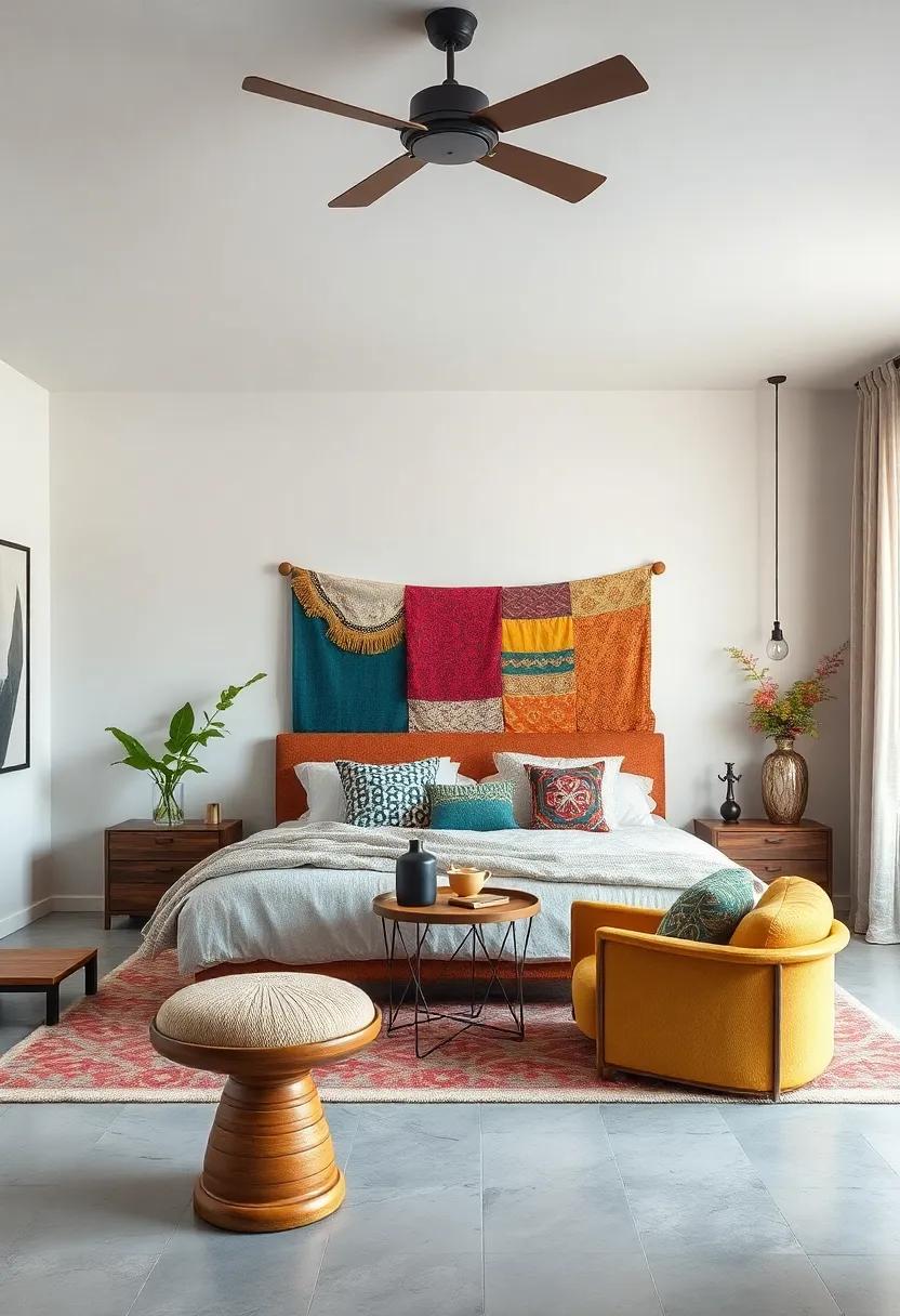 Creative Headboard Ideas: Transform simple wood or metal​ headboards⁢ by‌ attaching⁤ colorful textiles that‍ emanate warmth and artistic‍ flair