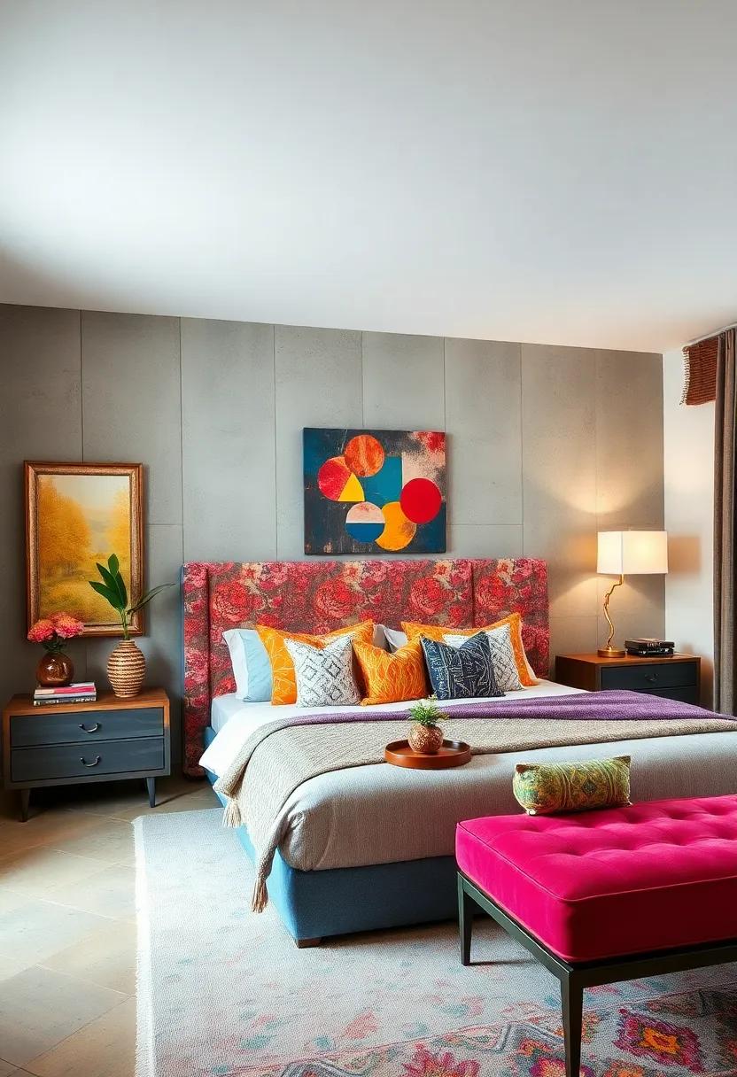 DIY Upholstered Headboards: Create⁤ a ‍unique upholstered headboard using bright, patterned fabric⁣ that serves ‍as a stunning backdrop for‍ your ⁣bed