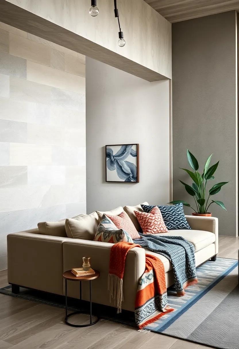 Accentuate‌ with Accents: ⁣Use patterned throws or blankets draped over furniture to instantly⁢ uplift⁢ the space and add warmth