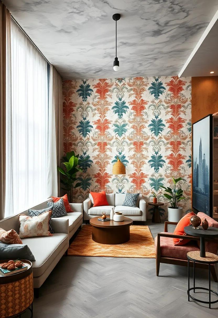 Layered Wallpaper Techniques: Try the ‍daring technique of using​ two different ​wallpapers in a single‌ space, separating them with ‍molding or trimming