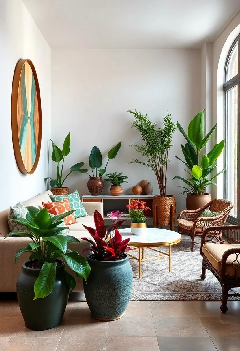 Natural Elements: ⁢Use eclectic planters filled with vibrant⁢ plants, showcasing rich colors ⁣and ⁢earth tones that pairing well with patterns