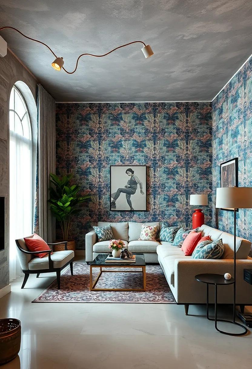 Patterned Wallpaper: Choose a statement wallpaper that features multiple​ patterns to set the⁣ tone for ⁣your room’s decor