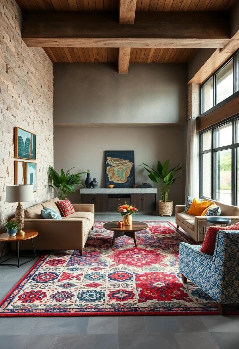 Statement Rugs: Use boldly patterned area​ rugs to anchor your space, providing a rich foundation for ‌other eclectic accents