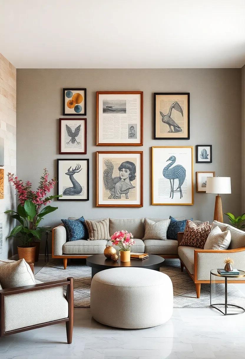 Vintage Book Pages: Frame pages from vintage books or ‌magazines that hold personal significance, surrounding them with complementary⁣ art