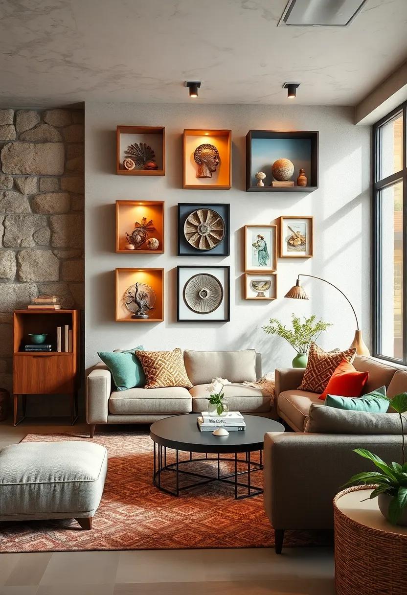 Shadow Boxes: Use shadow boxes to ⁢showcase miniature collections, like seashells or small ‍toys, creating depth and intrigue on your⁤ wall