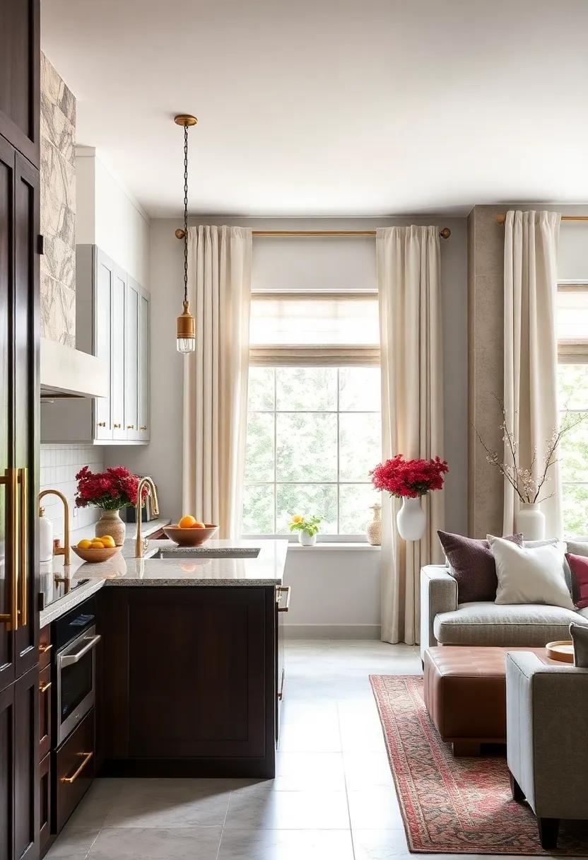 Elegant Window treatments: Choose brass curtain rods or tiebacks to frame windows beautifully and elegantly