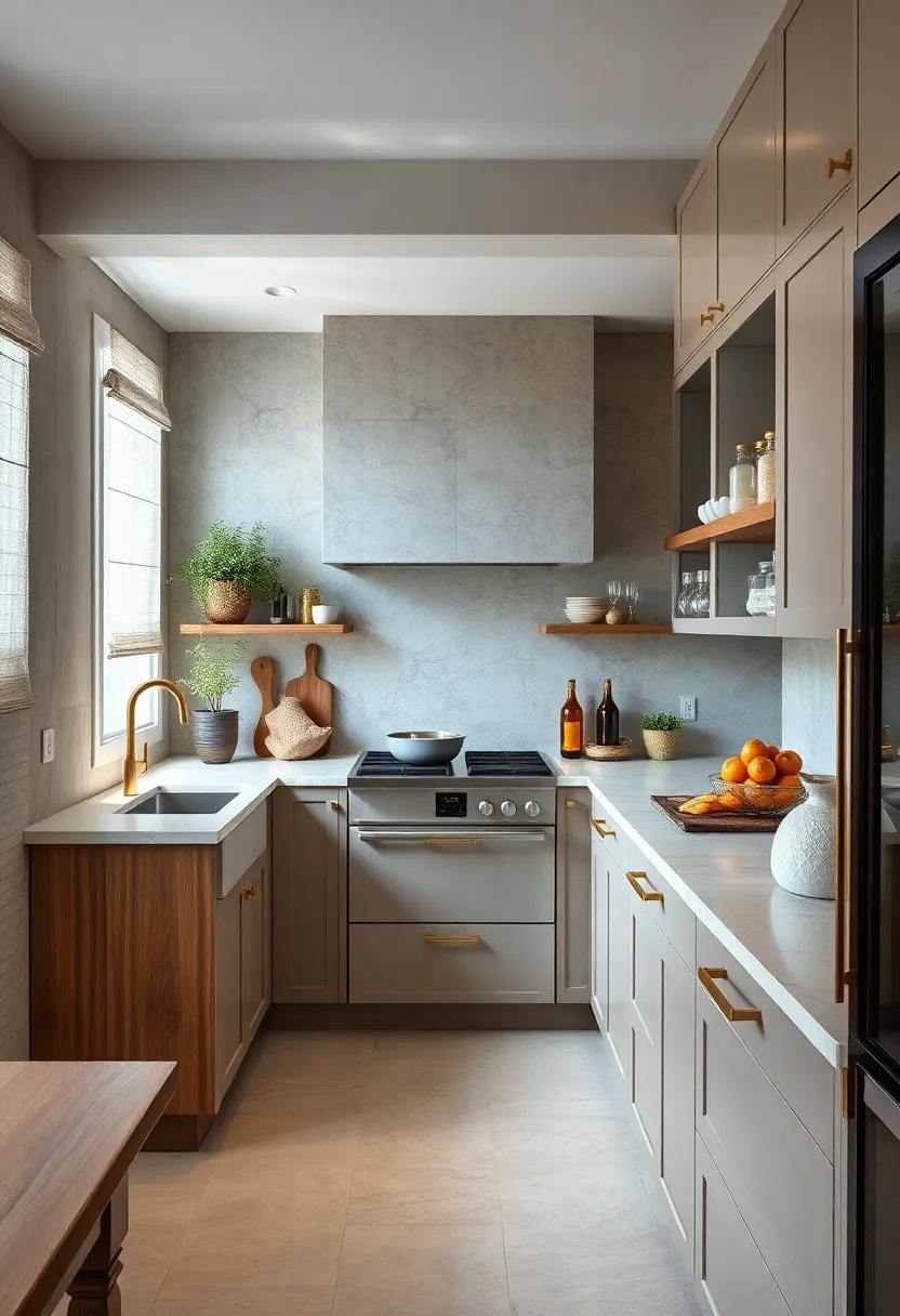 Functional Spice Racks: Use brass for spice racks that make culinary essentials accessible while adding elegance to the decor