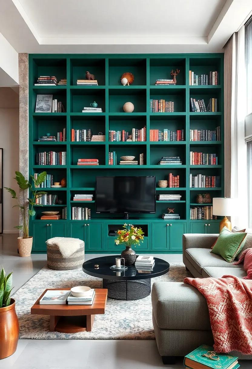paint your bookcases ⁣in emerald green for a unique and⁢ stylish display of⁤ your favorite books