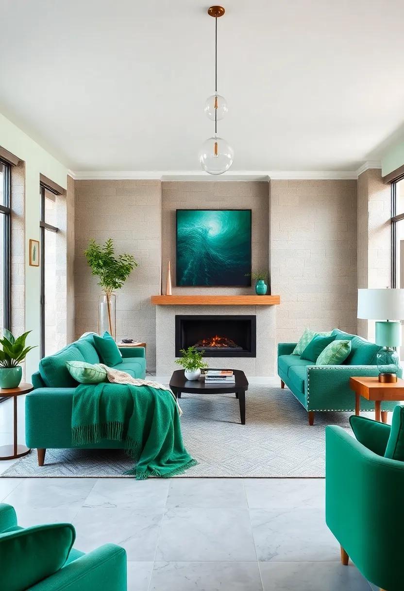 Add​ emerald green throw blankets for ‍warmth and a splash‍ of color⁣ on ‍cooler evenings