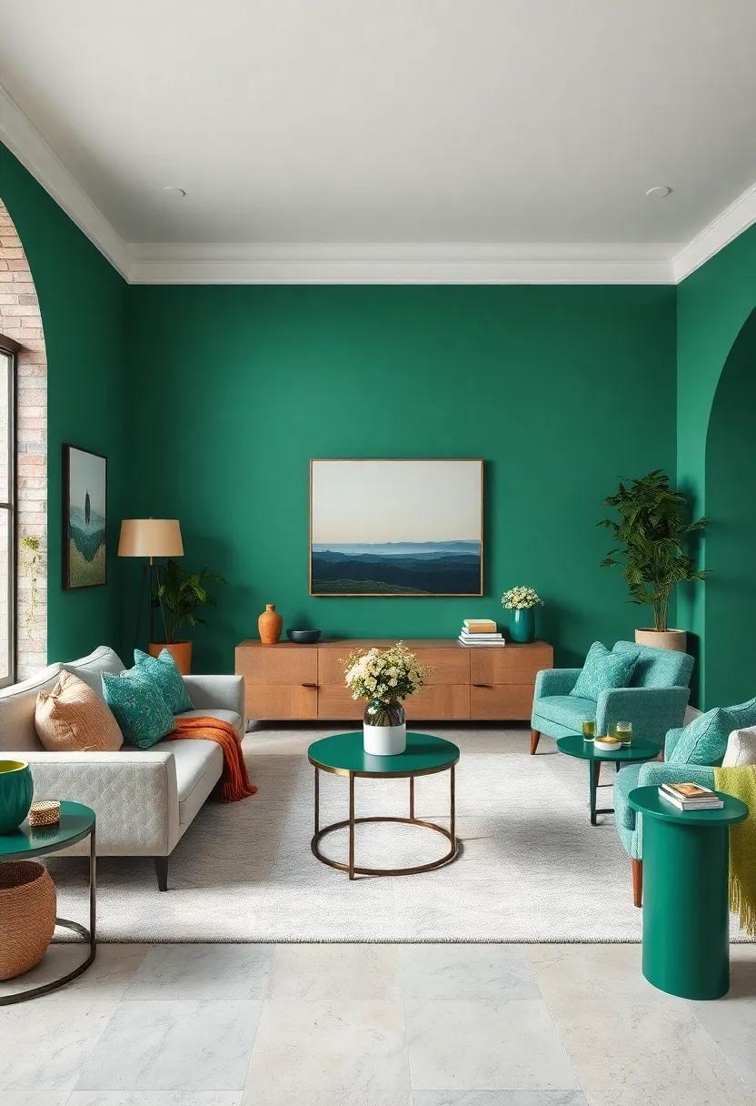 Select modern emerald green side tables for a⁣ functional and trendy design​ element