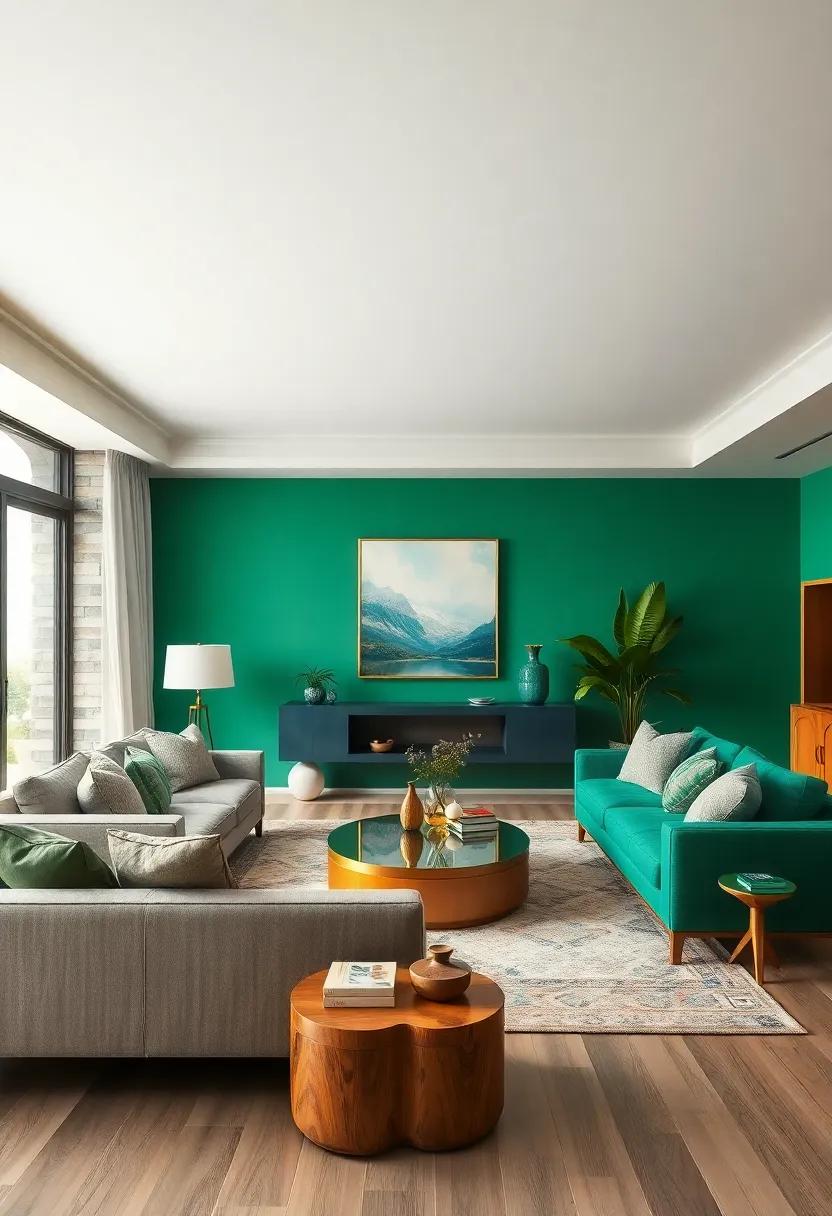 Introduce emerald green in your ⁢lighting fixtures to create a striking visual⁣ impact