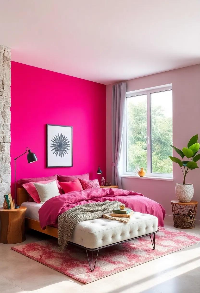 Vibrant Fuchsia Accented ⁢Walls: Transform your teen’s room ‍with fuchsia feature walls, setting a bold tone​ that radiates energy and creativity