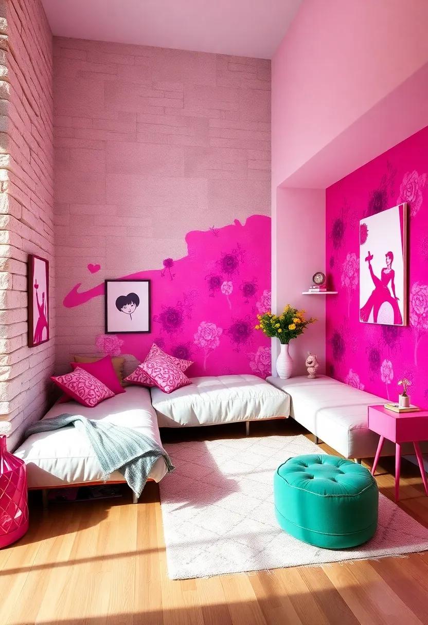 Personalized Fuchsia Wall Decals: Use removable wall decals in shades of fuchsia ⁢that can be customized to​ reflect personal interests and inspirations