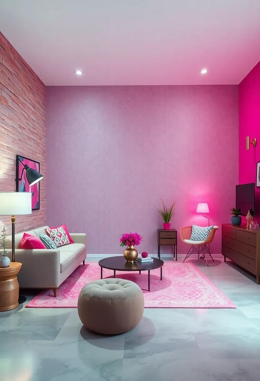 Fuchsia ⁣Layered‌ Lighting: Ensure a​ well-lit space by layering fuchsia ‍lighting options,including floor ⁣lamps,desk lamps,and ⁤wall​ sconces