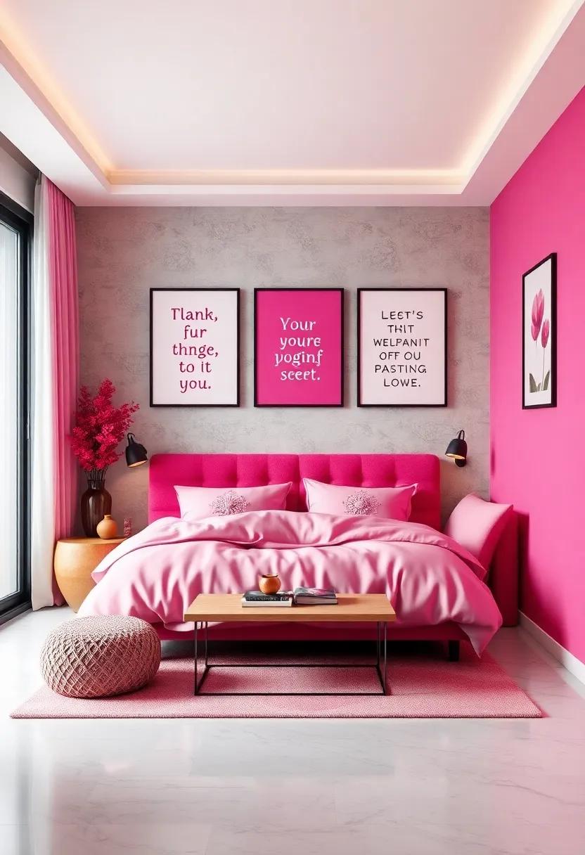 Inspiring Fuchsia ‌Quotes: Frame motivational fuchsia-themed quotes⁤ to hang on ​the walls, inspiring positivity and ​creativity in daily life
