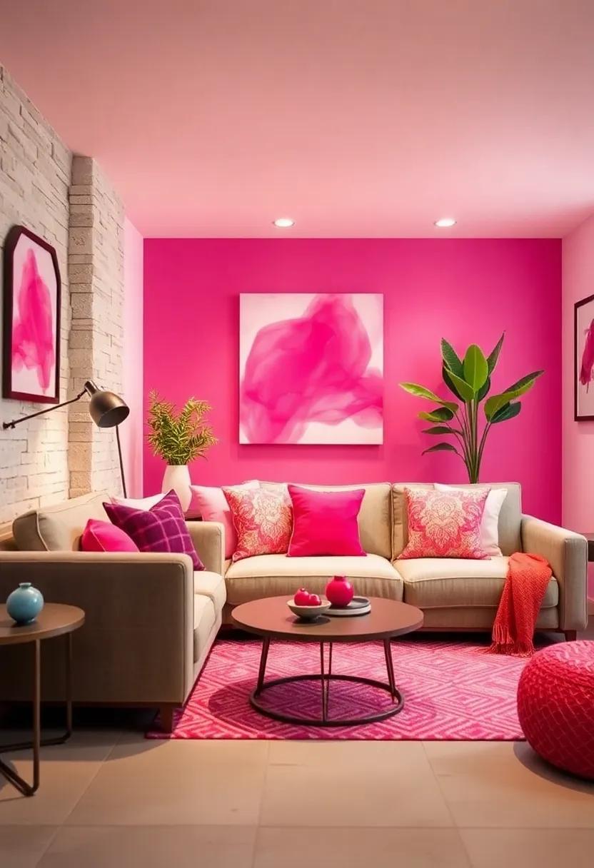 Playful Fuchsia Throw ⁤Pillows: Scatter ‌fun fuchsia throw⁢ pillows around the ‍room for pops of color and a comfortable⁣ lounging​ experience