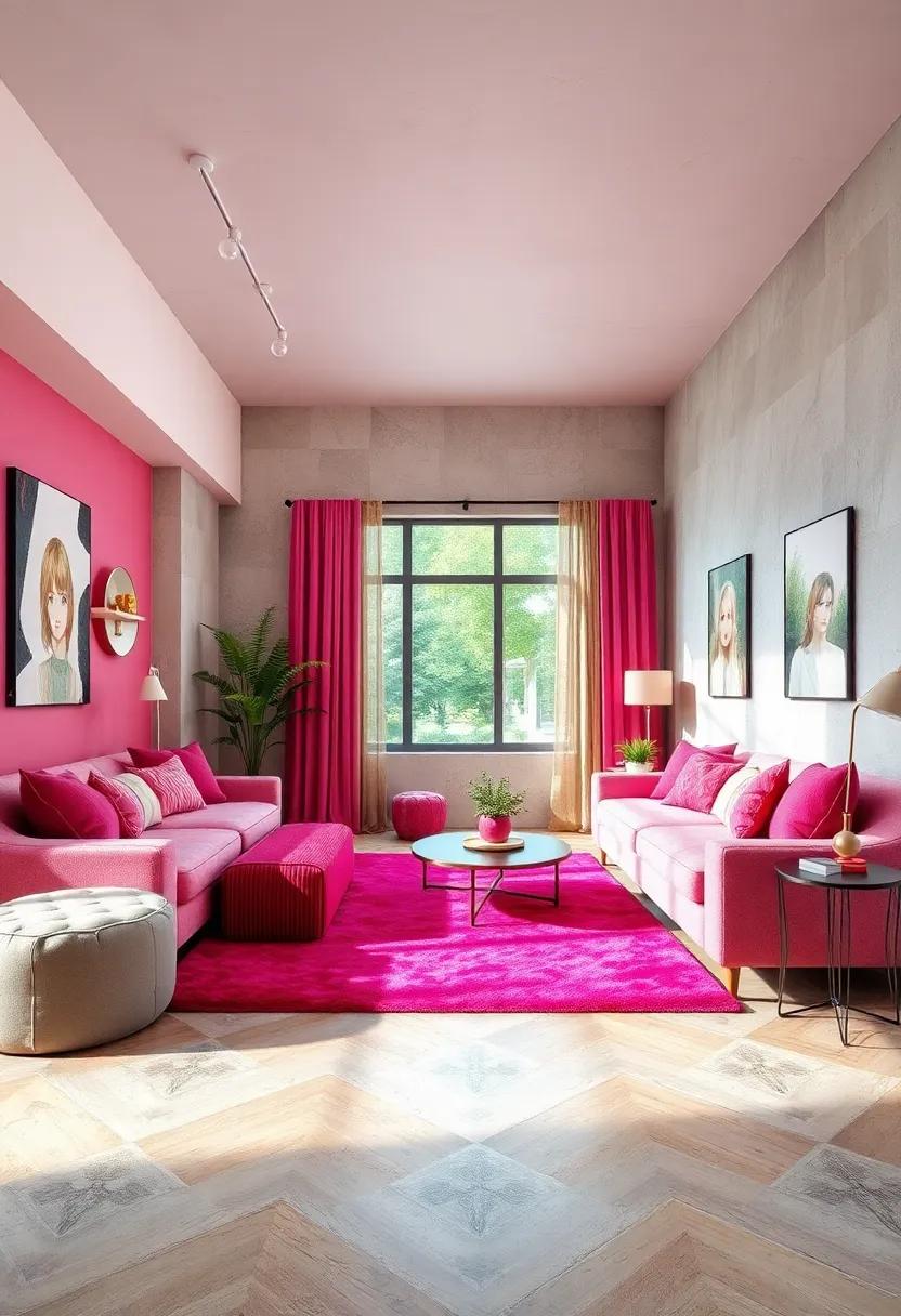 Fuchsia Area Rugs: Layer ‌in warmth and color with ⁤bold fuchsia area⁢ rugs that‌ anchor the space, adding comfort underfoot