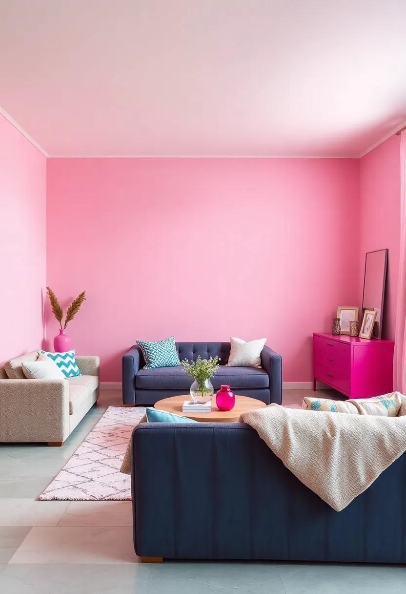 Mood-Enhancing Fuchsia paint: Experiment with mood-enhancing shades of fuchsia on select furniture pieces for a dynamic ​color play⁤ within the decor