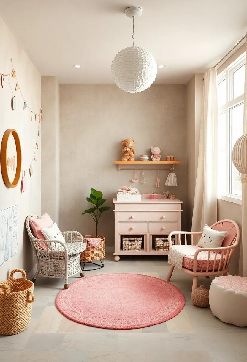 create a serene atmosphere with soft pastels and whimsical designs that inspire calmness and creativity