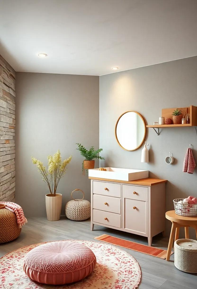 Incorporate a soft, cushioned pad on the changing station for comfort that doesn't compromise style