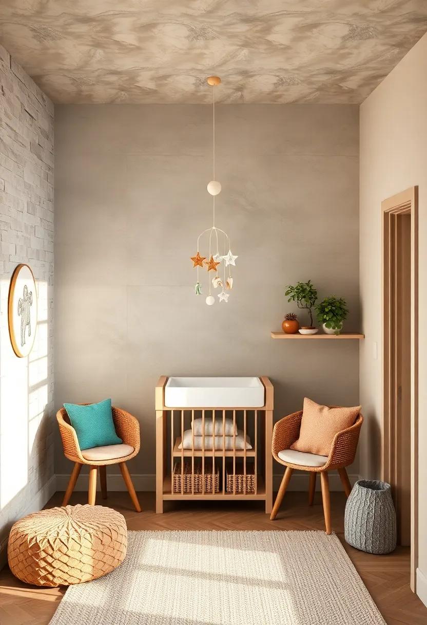 Incorporate a charming mobile hanging from the ceiling to‌ captivate your baby’s senses during changing times