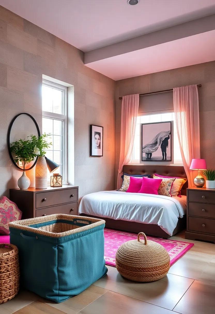 Use decorative storage bins ​and baskets to keep ⁤the room organized‌ while looking chic