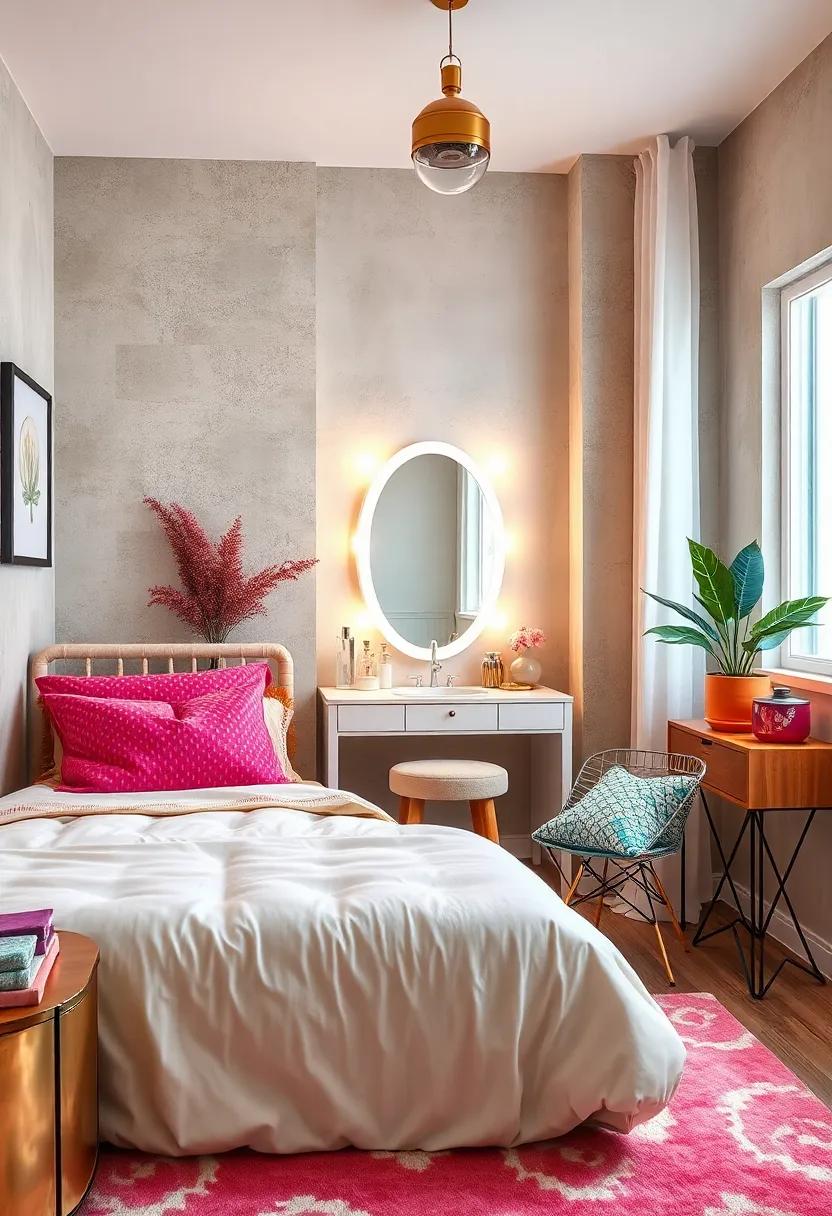 Add​ a small vanity area with a fun mirror ‌and lighting ⁤for⁣ a beauty ​corner ⁣that’s both functional and​ glamorous