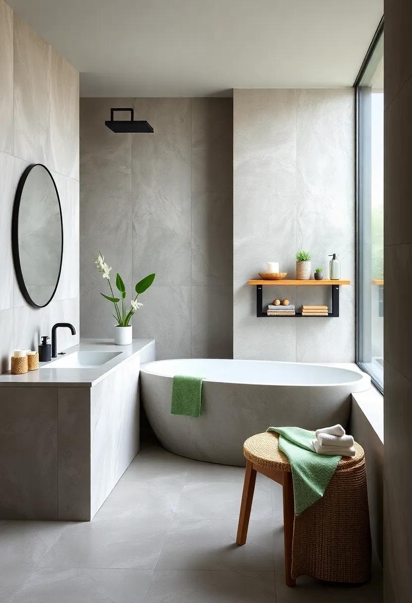 incorporate eco-friendly bath furnishings like⁤ sustainable stools or shelves,crafted from responsibly​ sourced‍ materials