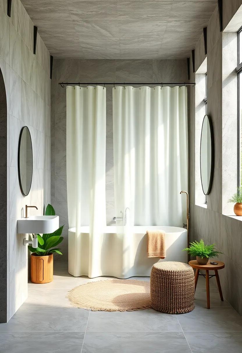 Invest in an eco-friendly shower curtain made from organic cotton or recycled materials for a sustainable‌ aesthetic
