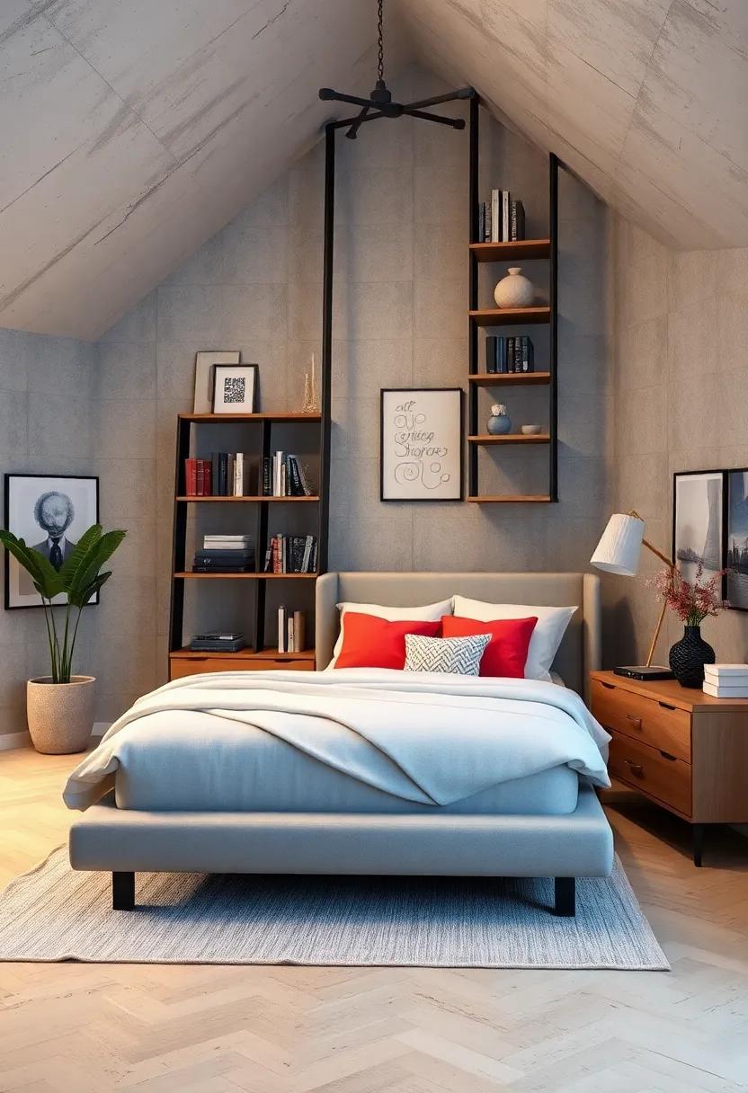 Attic Ladder ⁤Bookshelf: Get creative with⁣ a bookshelf that resembles an attic ladder, offering both ⁤a design statement and⁣ extra storage