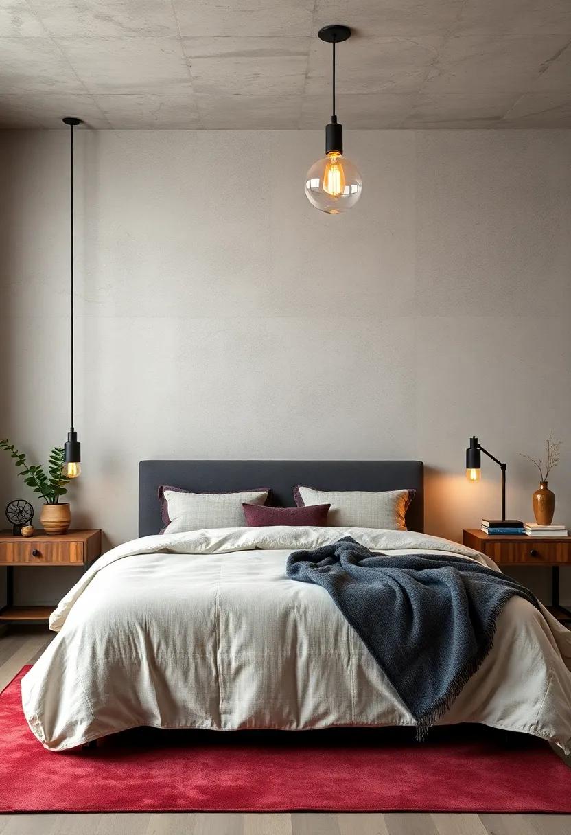 Industrial Pendant​ Lights: Hang pendant lights with exposed bulbs ​above your bedside tables or reading nook to create an⁤ inviting atmosphere