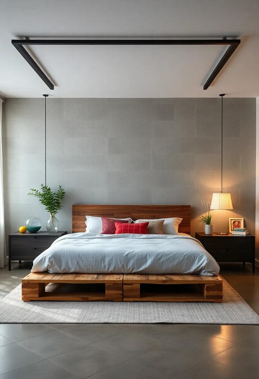 Repurposed⁢ Pallet Bed Platform: Embrace sustainability with a repurposed pallet bed platform ‌that adds texture ‌and earthiness to your space