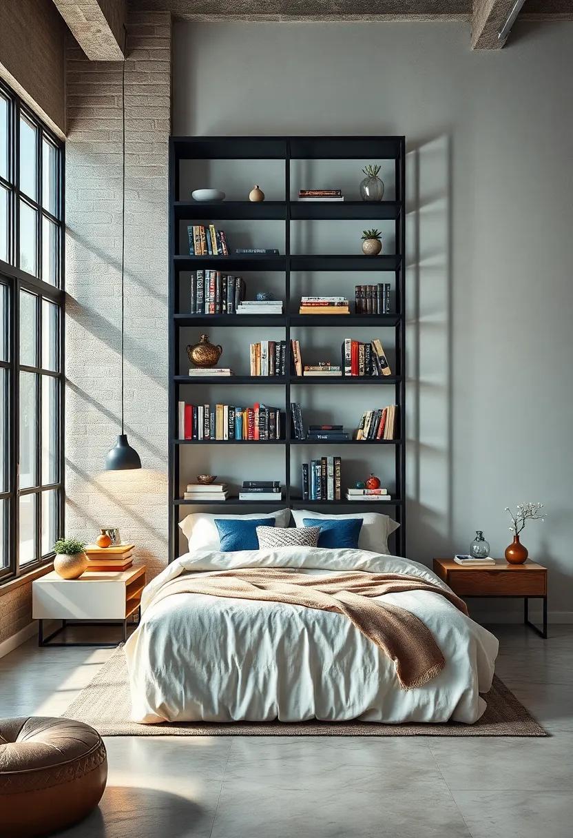 Steel‍ and Glass ‌Bookshelf: Showcase your literature in an⁤ eye-catching steel and glass bookshelf that ⁤enhances the industrial ⁤character of the room