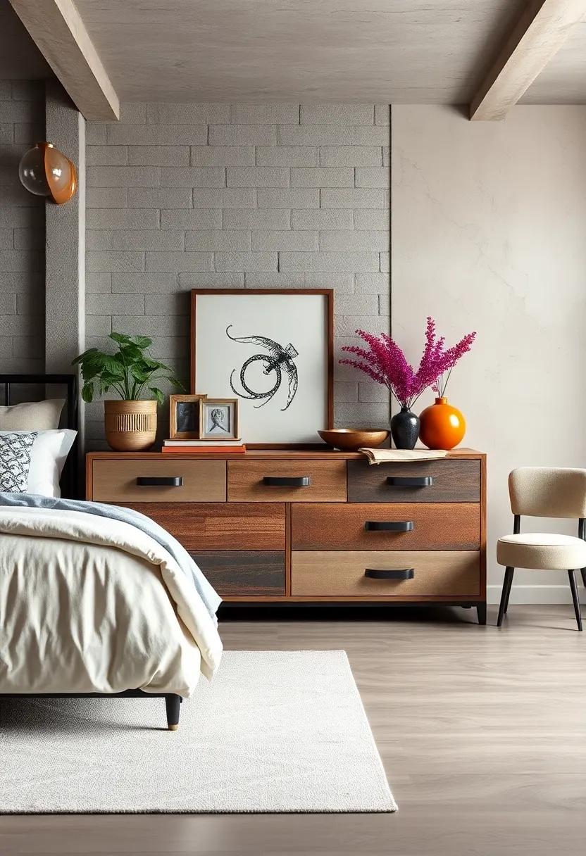 Vintage-Inspired ‌Dresser: A multi-drawer ‌dresser ⁣crafted from salvaged materials makes ⁤for a stunning focal point while ‌offering ample ‌storage