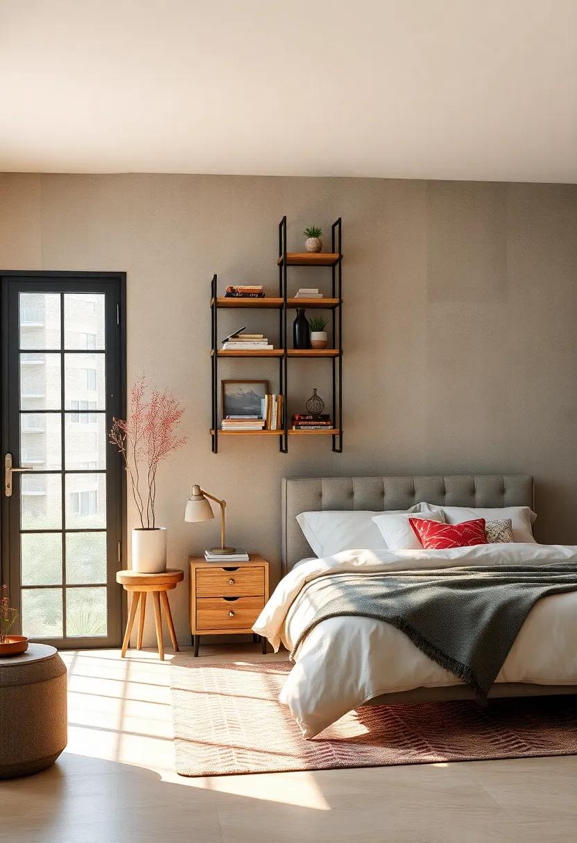 Wood and Metal Ladder Shelf: Utilize vertical⁤ space with a wood and metal‍ ladder shelf that offers an urban touch while displaying your ⁢favorite items