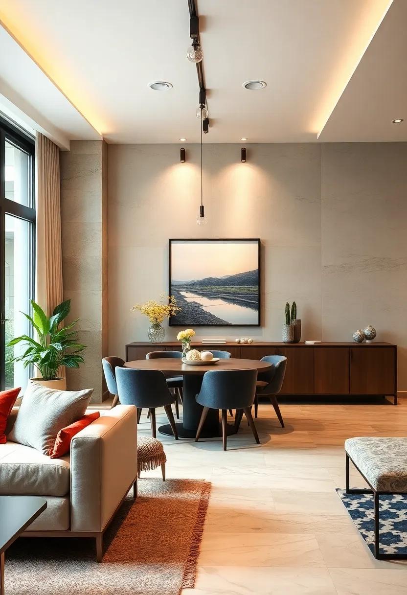 Install⁤ a ⁣dimmable LED track lighting system that ⁣allows you to highlight⁣ artwork and amplify the‌ dining‍ room's character