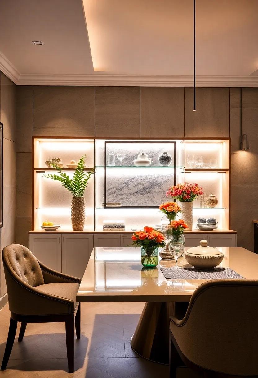 Install LED lighting⁢ in your buffet ⁢or sideboard⁢ to showcase⁣ your finest tableware elegantly, ⁢enhancing⁣ its display and functionality