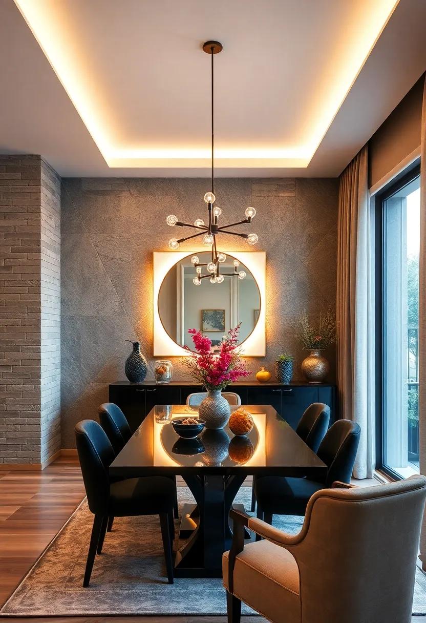 Opt for a backlit mirror that⁢ reflects ‍ambient‌ light, adding ​depth ​and a sense of​ elegance to your dining room