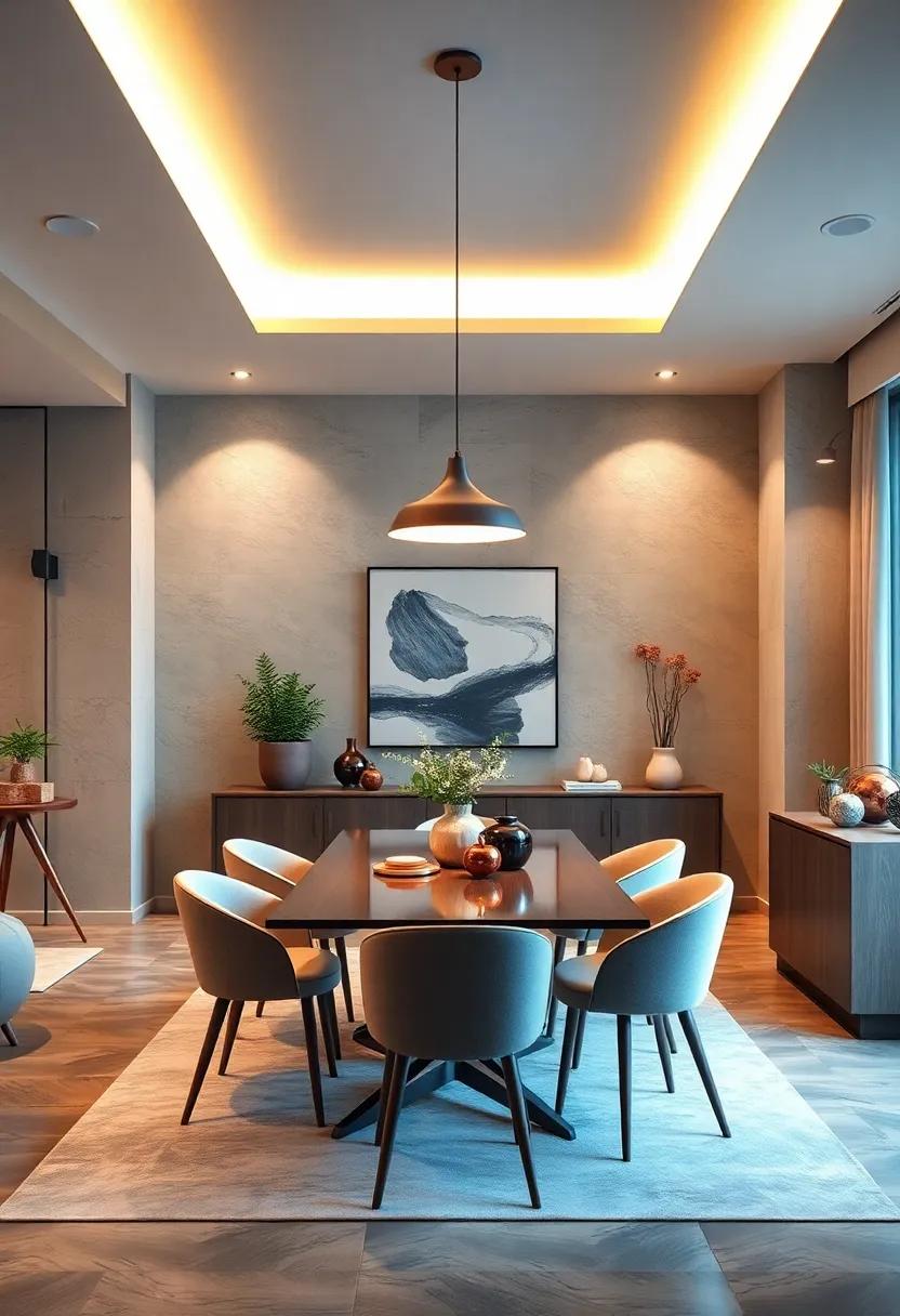 Curate⁤ a minimalist dining space ⁢with sleek LED light fixtures that emphasize simplicity⁤ and elegance without overwhelming the decor