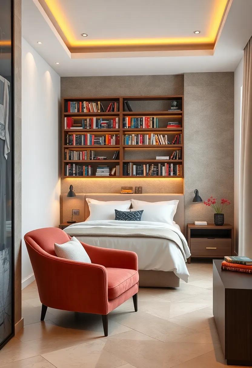 Personal⁣ Library ⁣Nook: Set up a ⁤cozy reading corner ⁤with shelves of well-chosen ‍books accompanied by a plush​ chair and⁣ soft lighting
