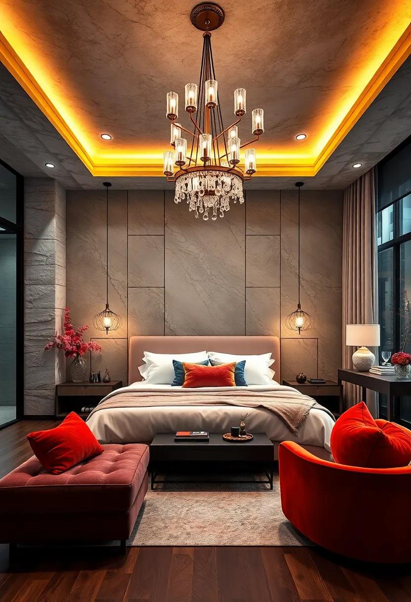 Statement Lighting: Invest in ⁣a ‌dramatic chandelier or ⁢unique pendant lights to serve as the focal ‌point of ​your ‍bedroom