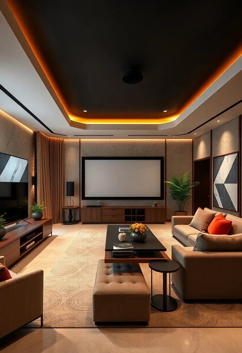 High-End Home Office: Transform your workspace into a hybrid theater ⁤with foldable screens and sound-dampening panels, allowing for both productivity and leisure in one luxurious setting
