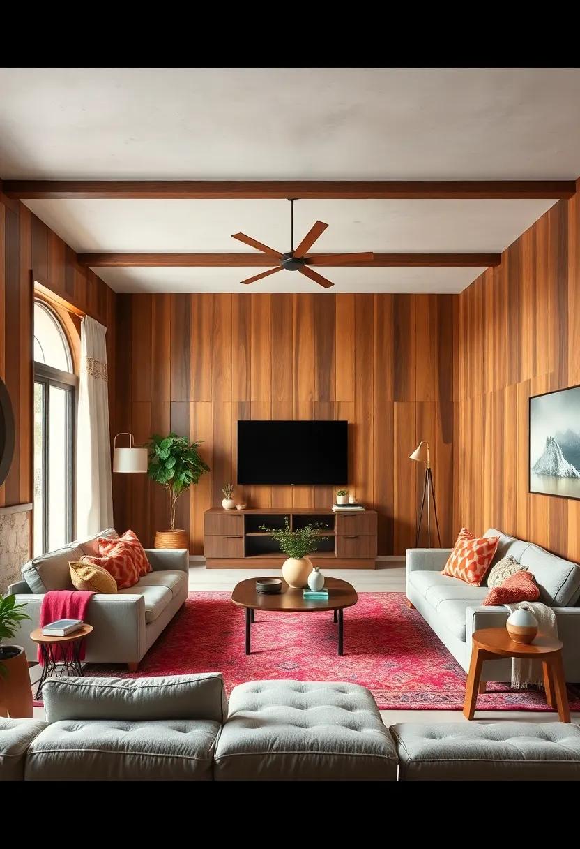 Bright Accents: Add pops of vibrant colors in‌ small accents ⁢like throw‌ blankets or decorative pillows to‌ lighten the rich wood ⁣tones