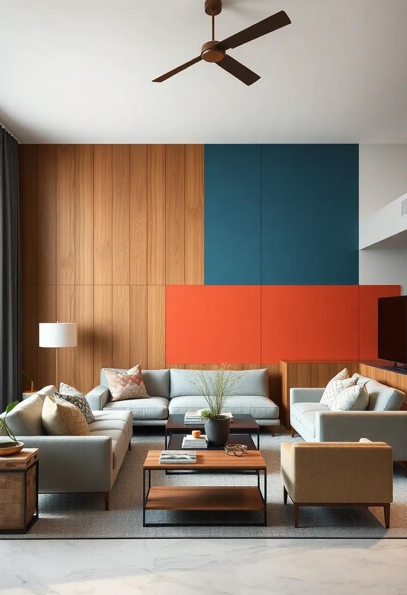 Collaborative Color blocks: Use paint to⁢ create color blocking on one wall or selected corners, ⁢highlighting⁣ the wooden paneling without overwhelming it