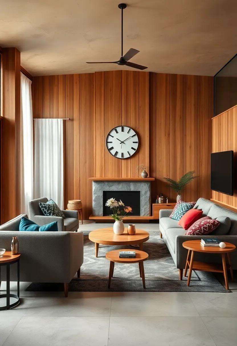 Mid-Century Accessories: ⁤Accentuate the room with period-appropriate accessories, such as ceramic vases or quirky ‍wall clocks