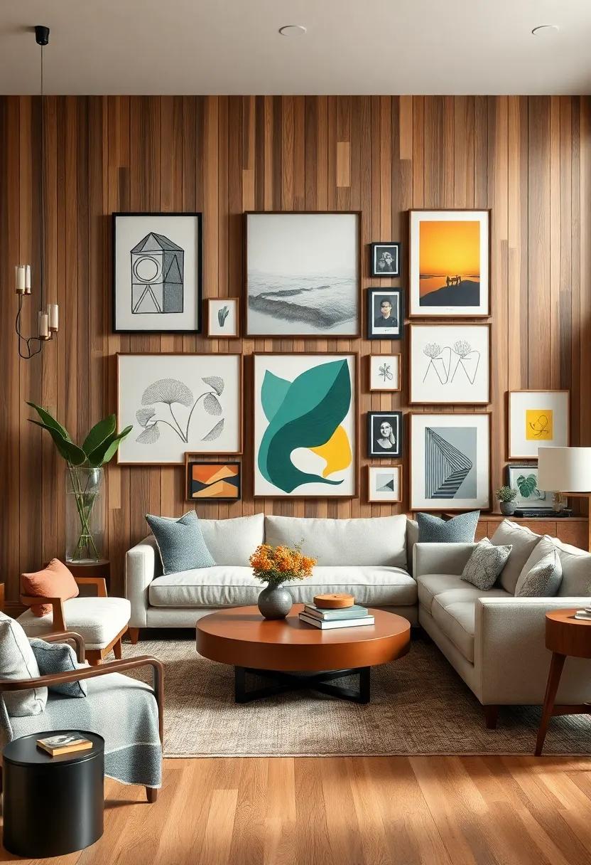 Layered Art: Display⁣ a gallery wall⁣ featuring a mix ‌of framed art,typography,and photographs‍ to create⁤ a vibrant and⁣ personalized ​atmosphere