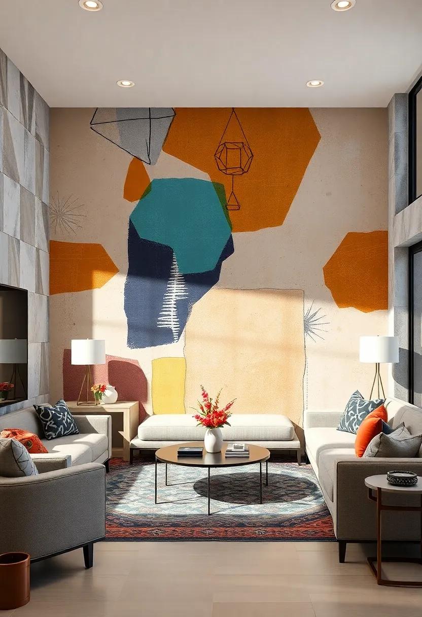 Urban Graffiti: Edgy and industrial, this​ design features bold splashes of color and‌ brush strokes that inject personality and modernity ‍into any space