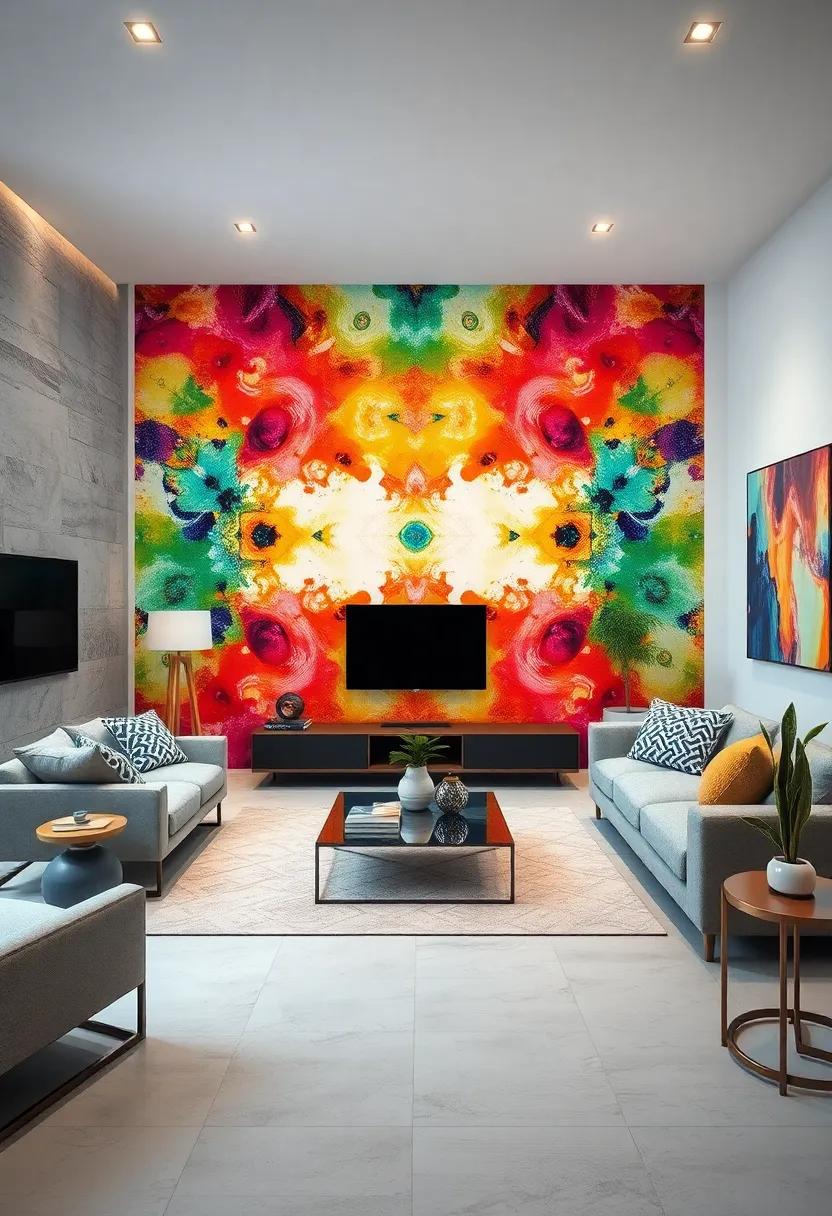 Watercolor Dreams: Soft, flowing hues that evoke the tranquility of a painted landscape, ideal for creating a serene atmosphere in your living room