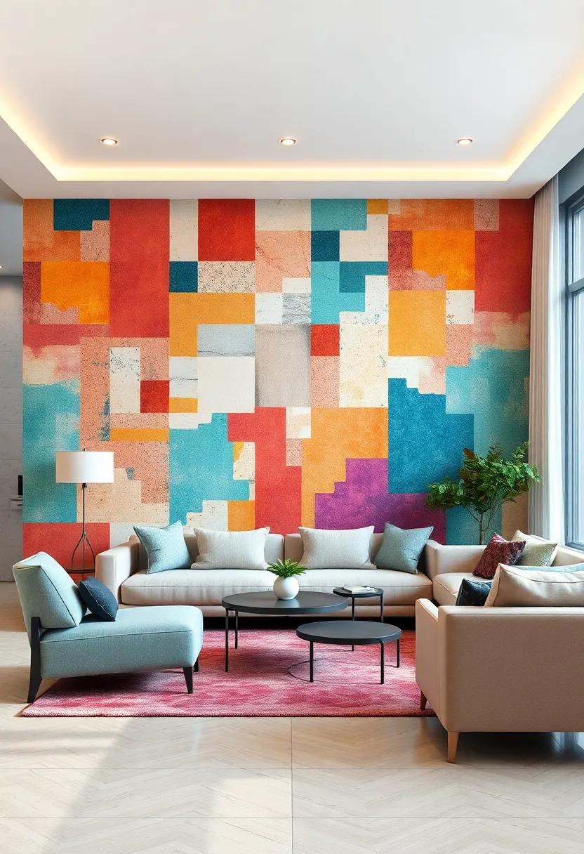 Digital⁣ Mosaic:⁣ A vibrant patchwork of colors and shapes that lends a⁢ playful yet ​sophisticated touch, ideal for a creative‍ living environment