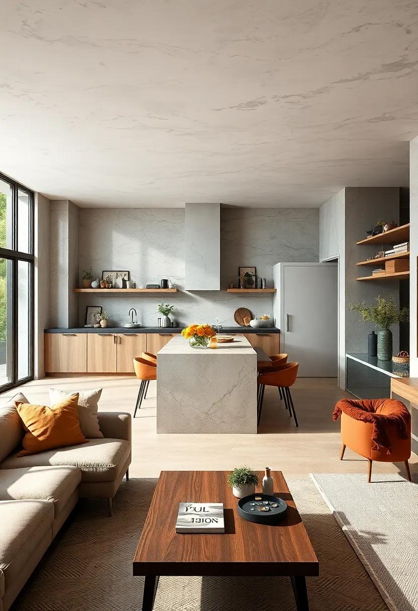Open Concept Bliss: Embrace the⁣ free-flowing feel of an open-plan⁢ kitchen ⁣that merges seamlessly⁣ with living and dining‌ spaces, making cooking a social affair